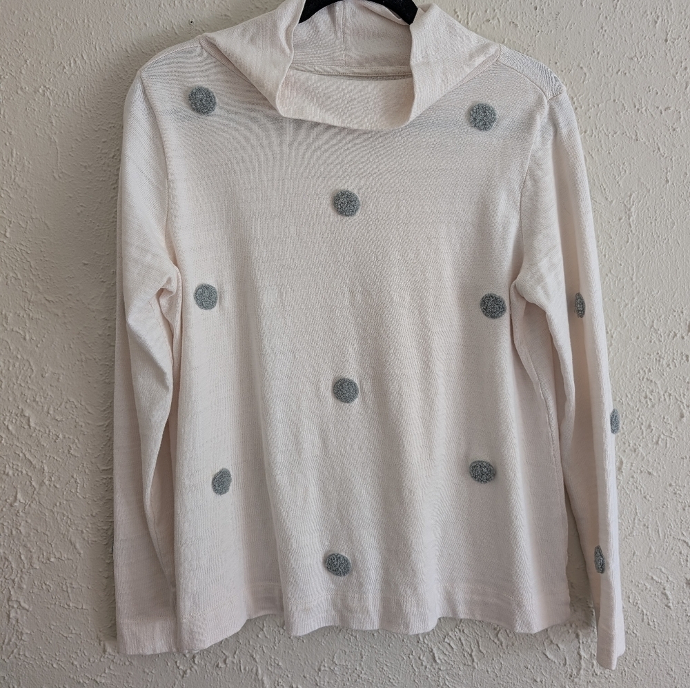 LOFT Textured Polka Dot Mock Turtleneck Sweater